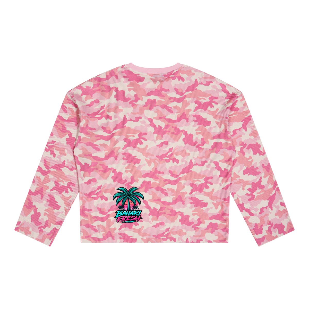 Unisex Camo Waffle Raw Edge T-Shirt