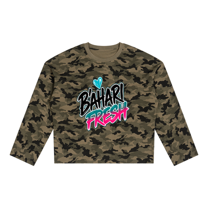 Unisex Camo Waffle Raw Edge T-Shirt