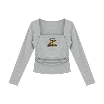 B’ahari Women's Ruched Long Sleeve T-Shirt