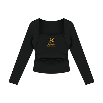 B’ahari Women's Ruched Long Sleeve T-Shirt