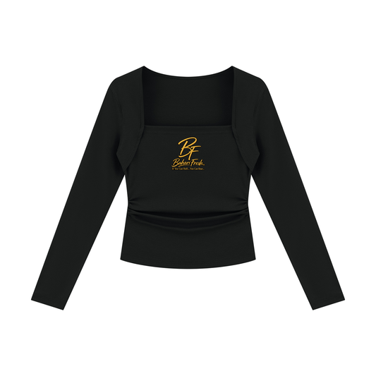 B’ahari Women's Ruched Long Sleeve T-Shirt