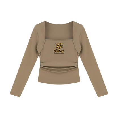 B’ahari Women's Ruched Long Sleeve T-Shirt