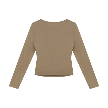 B’ahari Women's Ruched Long Sleeve T-Shirt